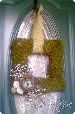 Square Moss and Bird Egg Wreath