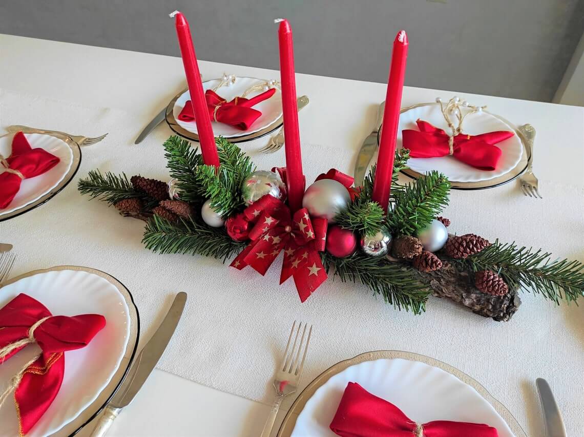 Rustic Farmhouse Pine Cone and Greenery Centerpiece