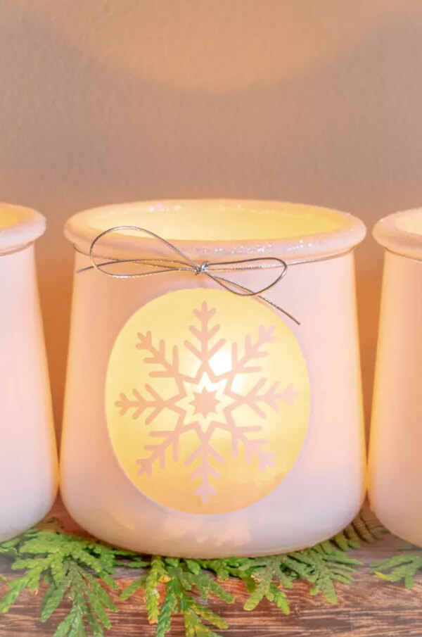 Winter Snowflake Votive Tealight Holder