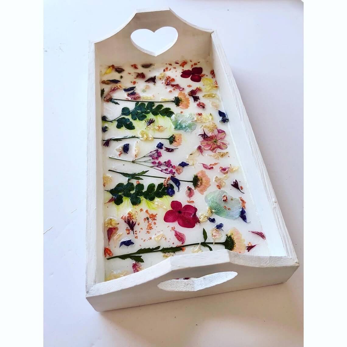 Colorful Homemade Decorative Floral Tray