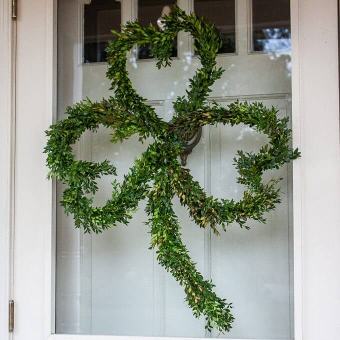 Shapely Shamrock Boxwood Door Decoration