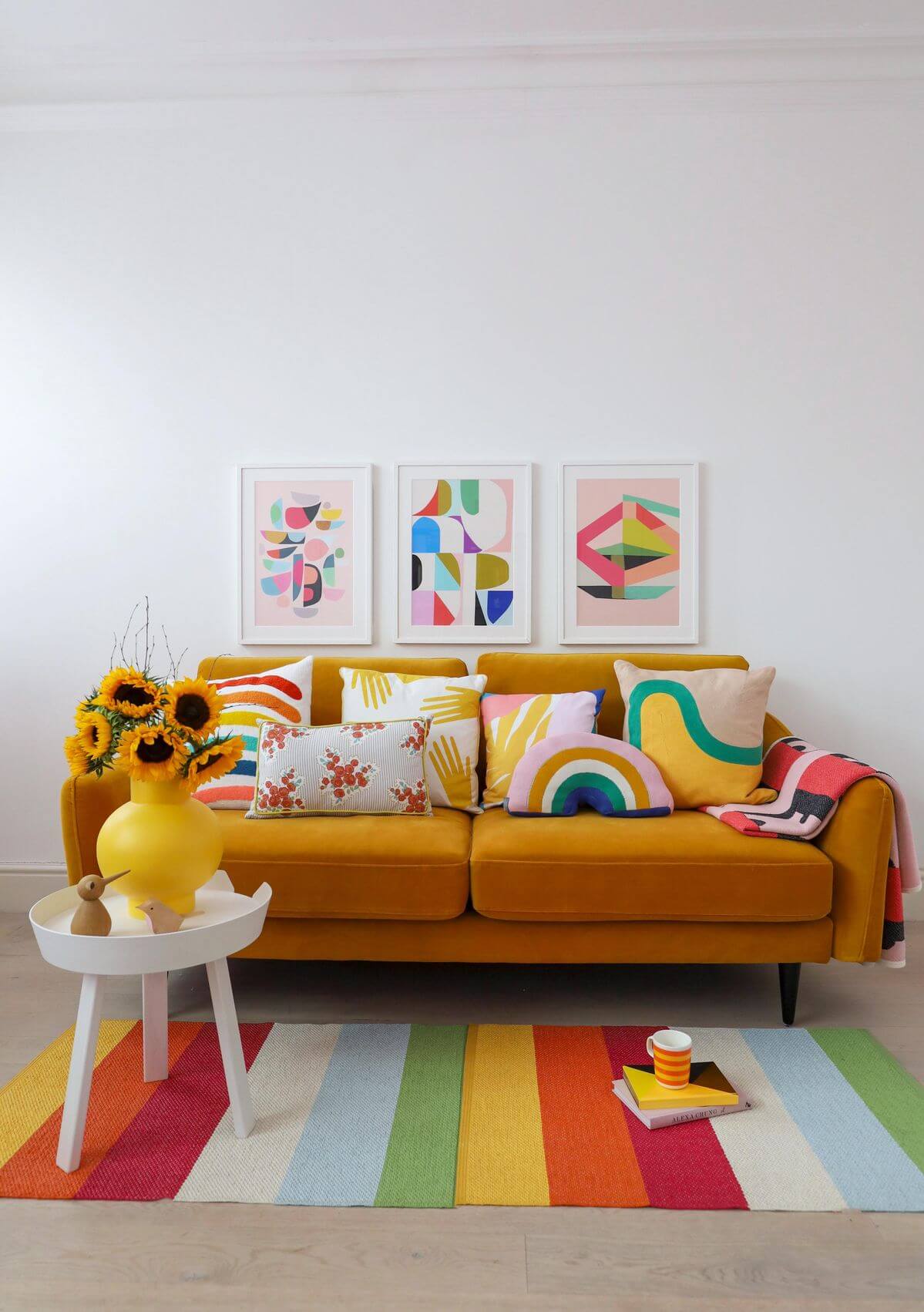 Perfect Blend of Orange and Yellow Sofa