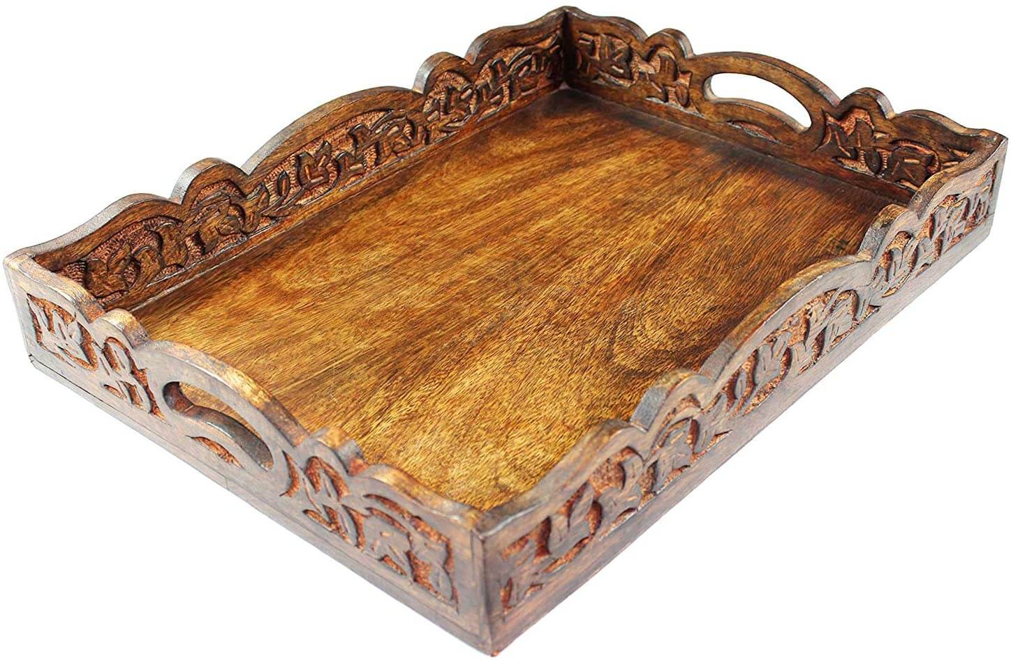 Intricately Detailed and Classy Wooden Decorative Tray