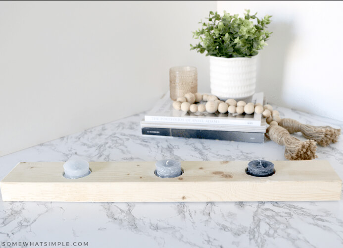 Rustic DIY Wooden Tealight Holder