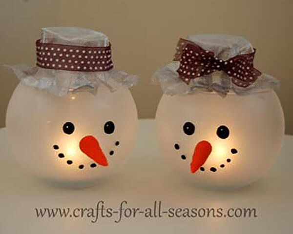 Mr. and Mrs. Snowman Votive Candle Holder
