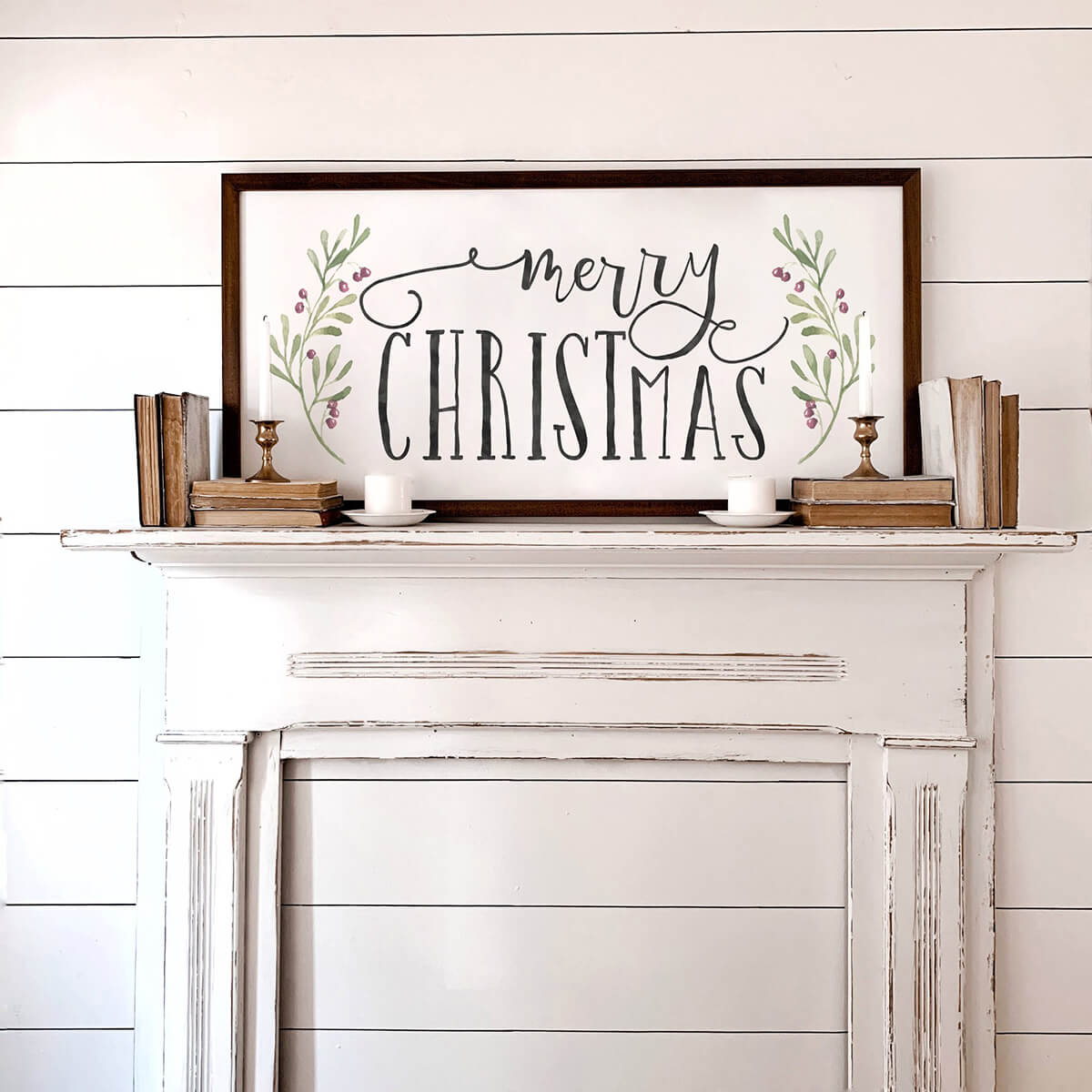 Faux Fireplace Mantle Christmas Setup