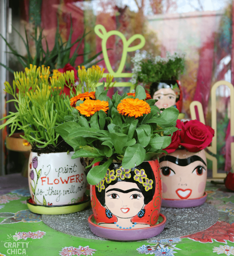Vibrantly Colored Art Inspired Ceramic Flower Pots