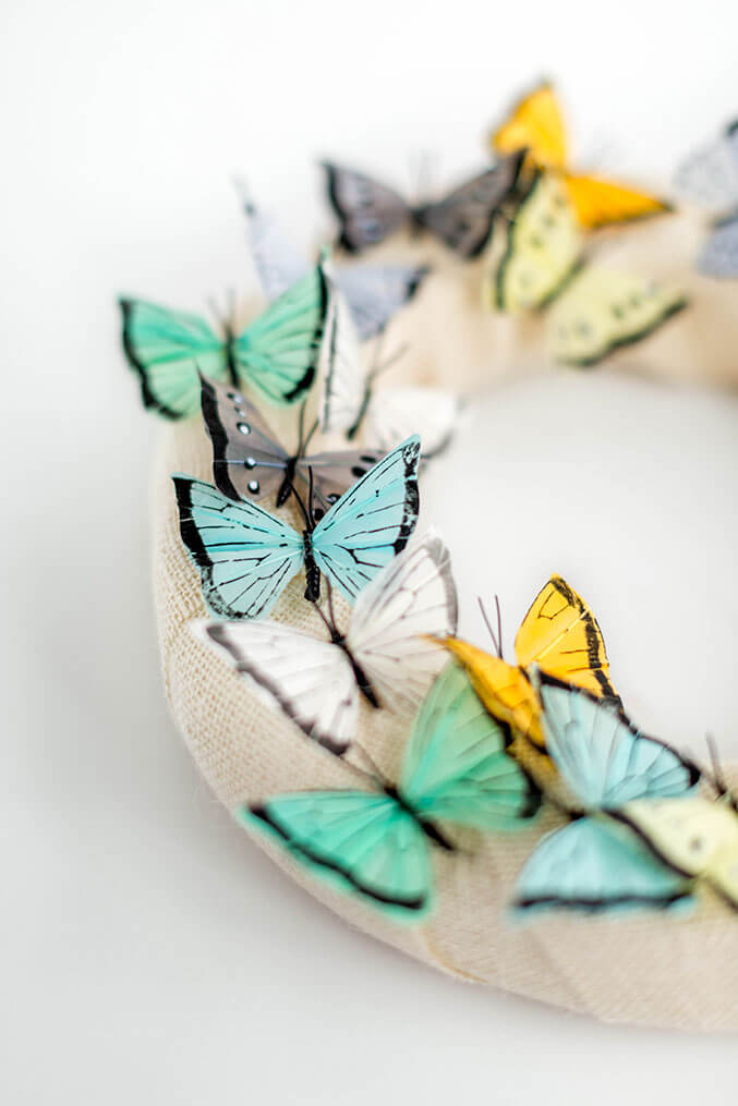 Butterflies and Burlap Wreath with Vintage Flair