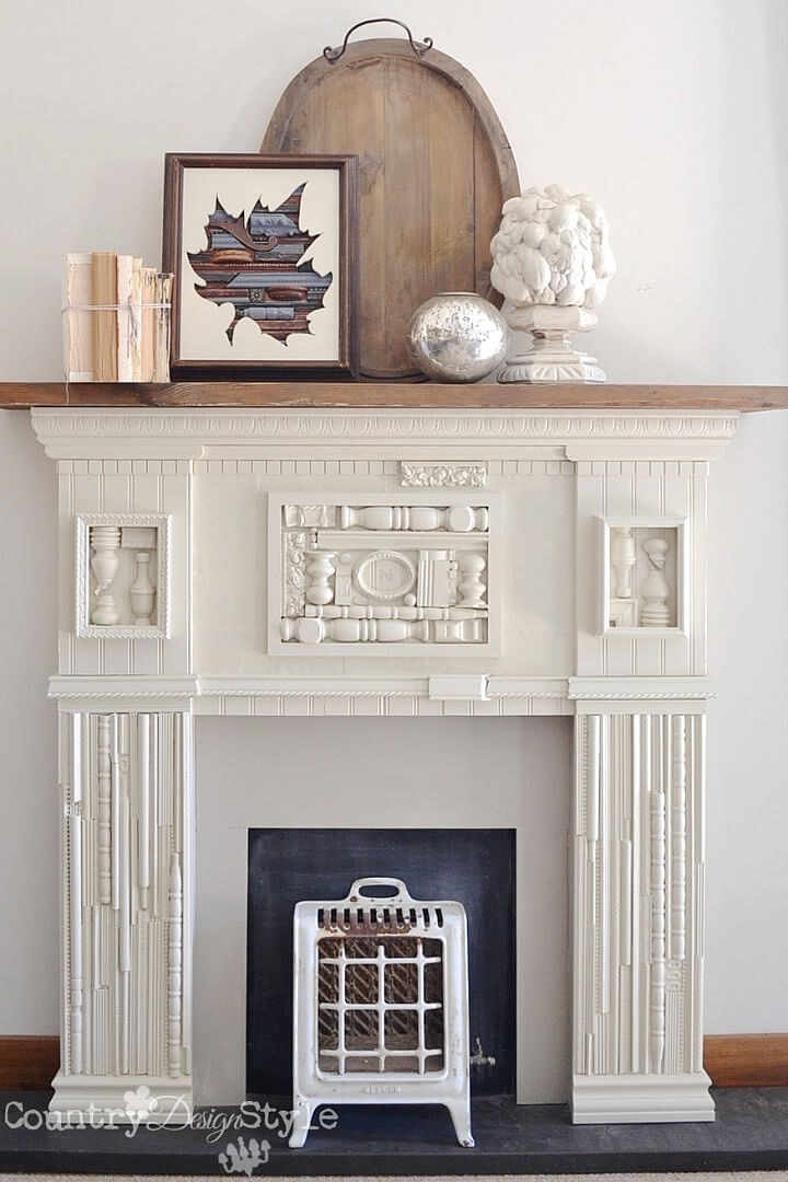 Eclectic Scrap Wood White DIY Fake Fireplace
