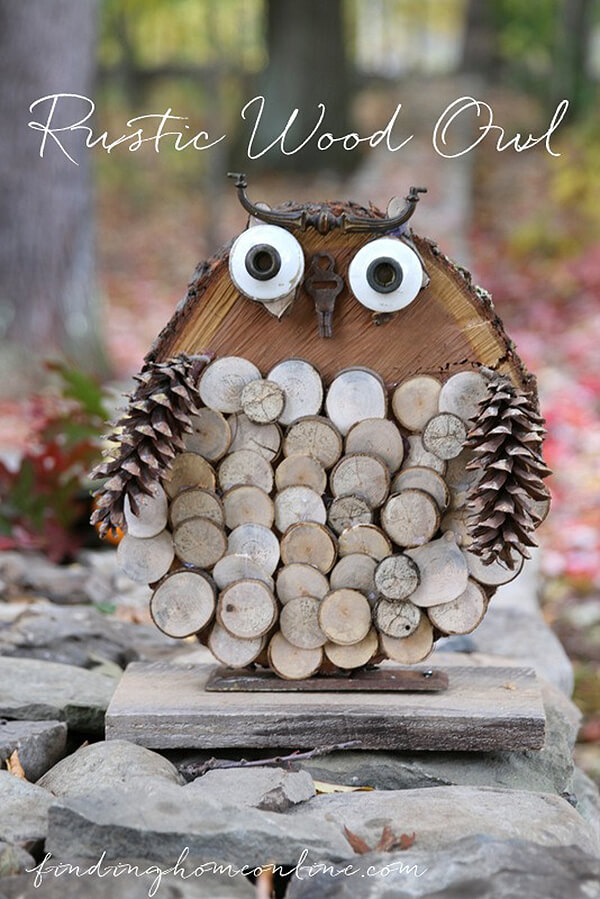 Rustic Decorative Owl Wood Slice