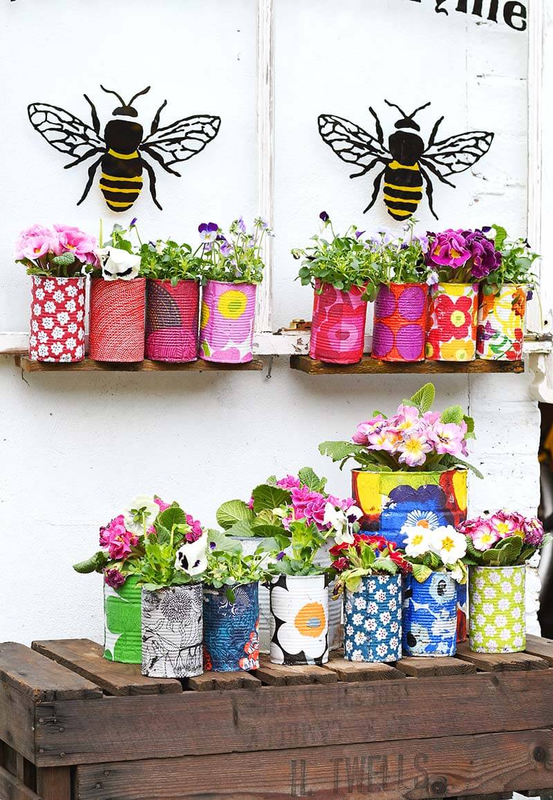Upcycled Tins As Sweet Garden Highlights