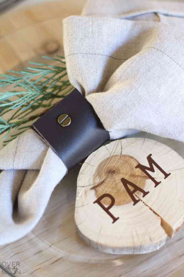 Elegant Wood Slice Place Cards