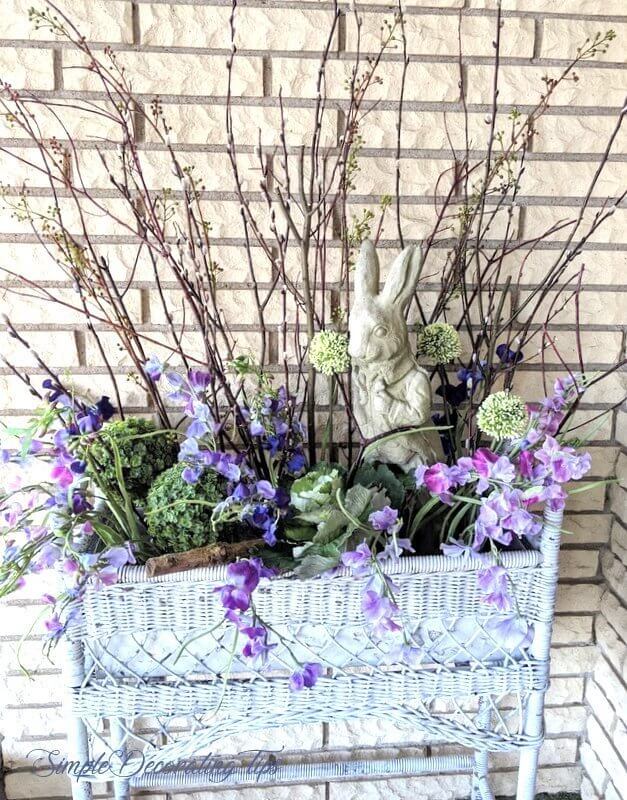 Unique Vintage Painted Wicker Planters