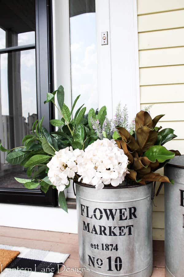 Old-School Metal Bucket Flower Pot