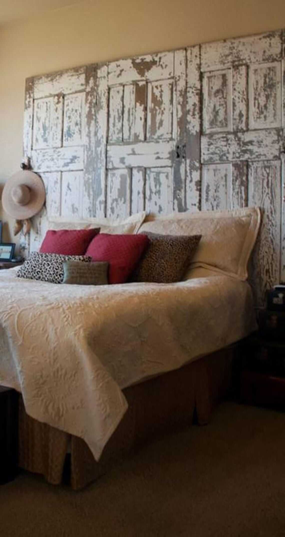 Extra-Large Abundantly Distressed Reclaimed Door Headboard