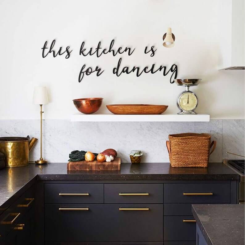 Kitchen is for Dancing Metal Wall Art
