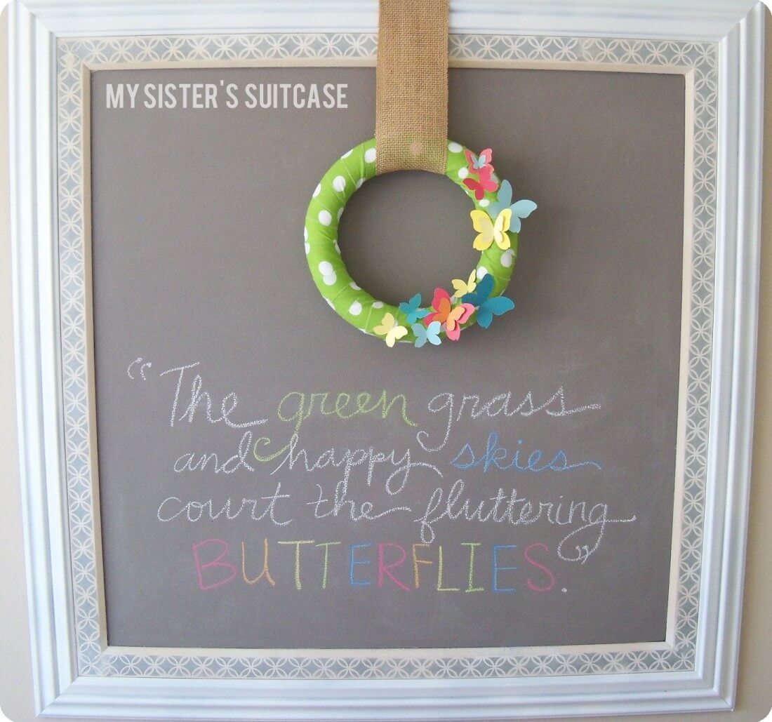 Pastel Polka Dot & Paint Chip Butterfly Wreath