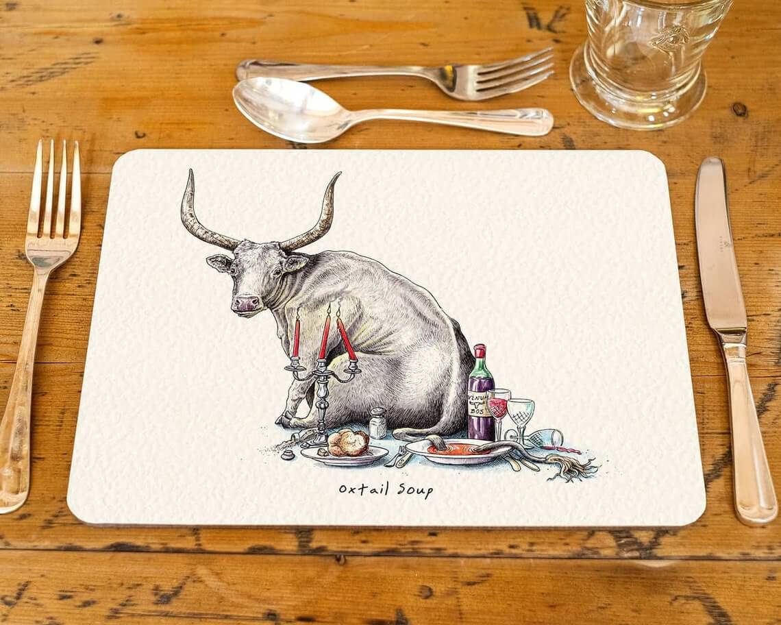 Fun Oxtail Soup Animal Theme Placemat