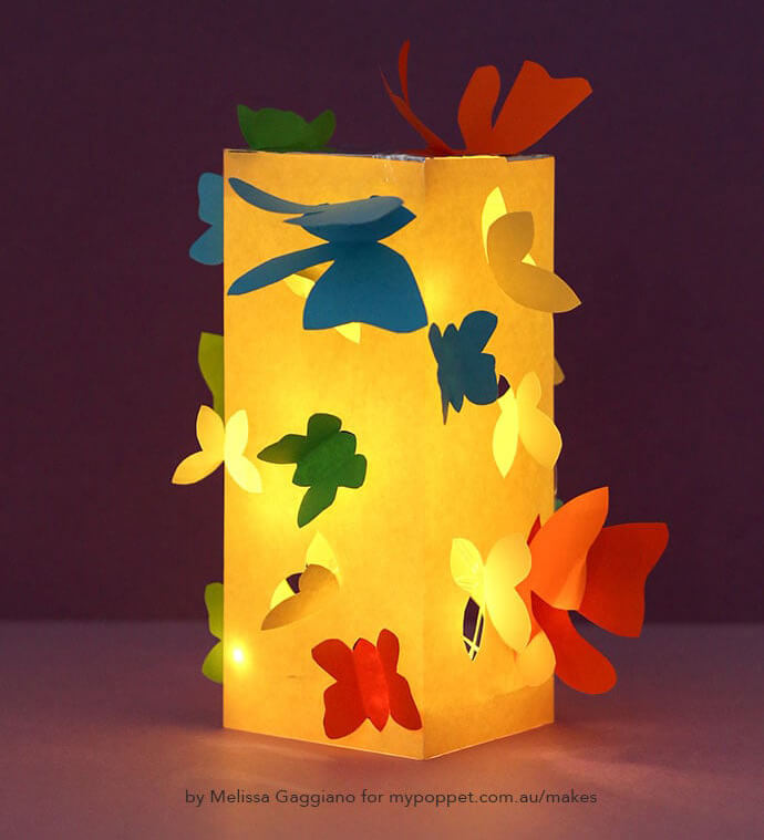 Kid-Friendly Paper Lantern Homemade Butterfly Decor Idea