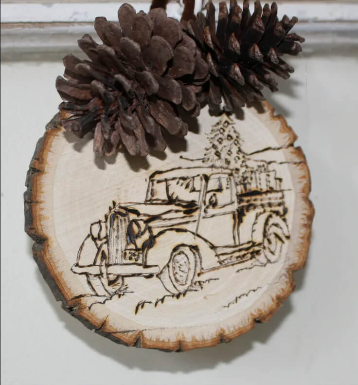 DIY Rustic Wood Slice Ornament