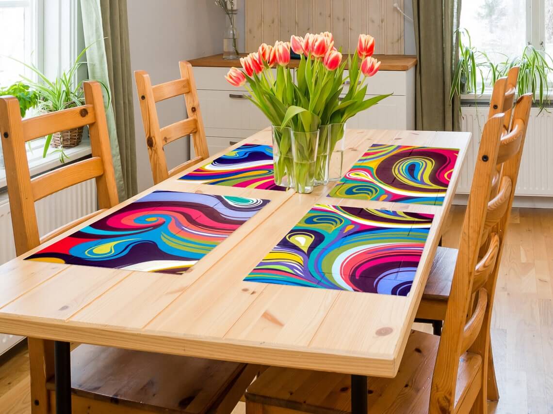 Bright and Colorful Vinyl Placemats