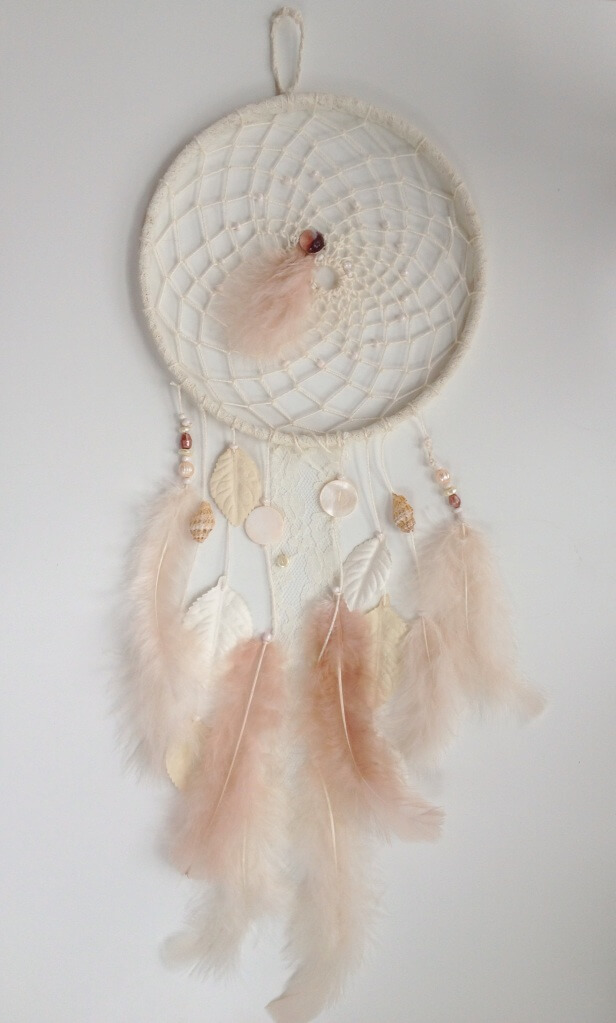 Eclectic Boho Chic Beige and Blush Dreamcatcher