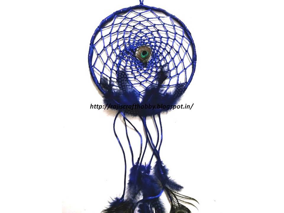 Royal Blue Peacock Center Dream Catcher