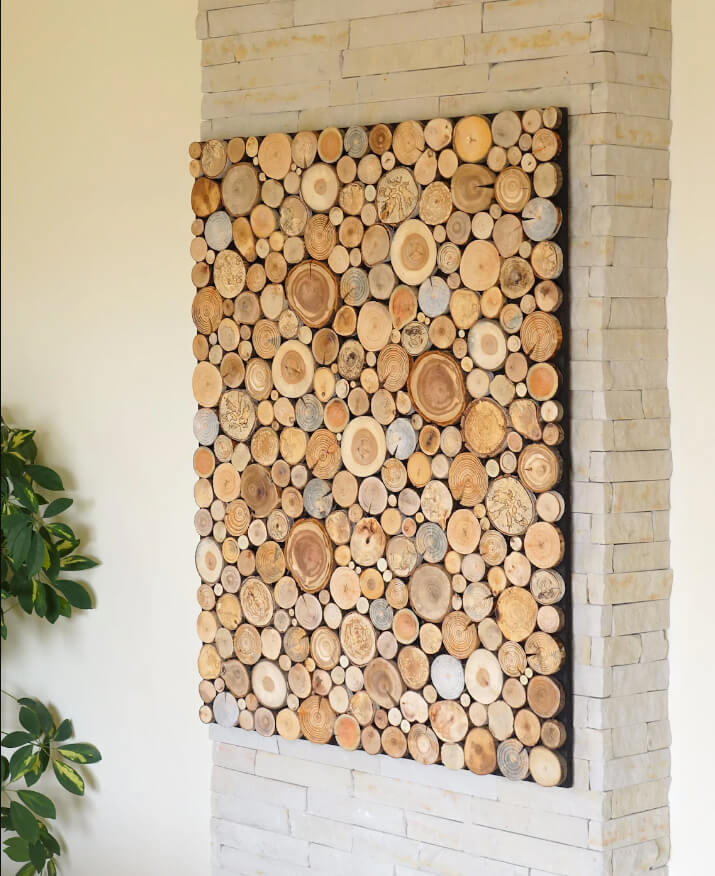 Reclaimed Wood Slice Wall Art — Homebnc 9766