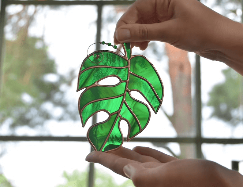 Magnificent Monstera Stained Glass Suncatcher