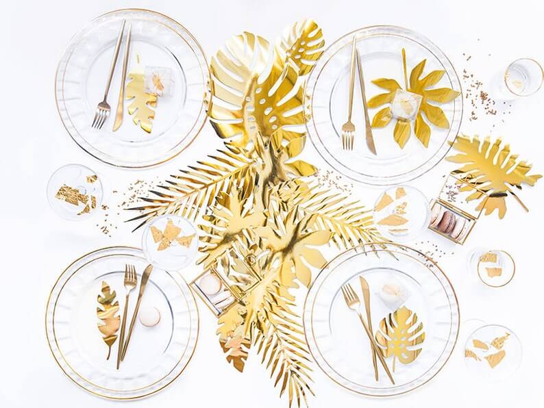 Tropical Gold Leaf Party Pack Decorations