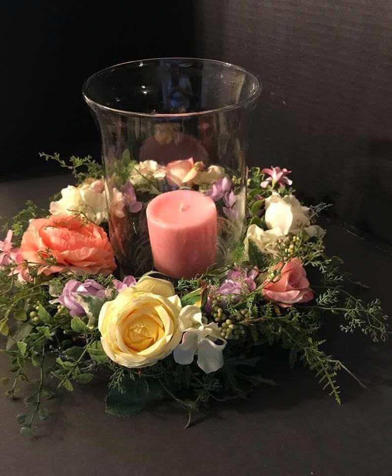 Spring Flower Ring Candle Accessory