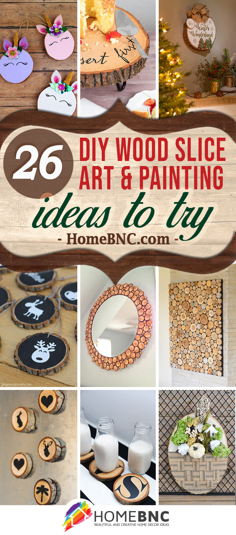 How to paint wood slice ornaments with nordic patterns - Learn to create  beautiful things