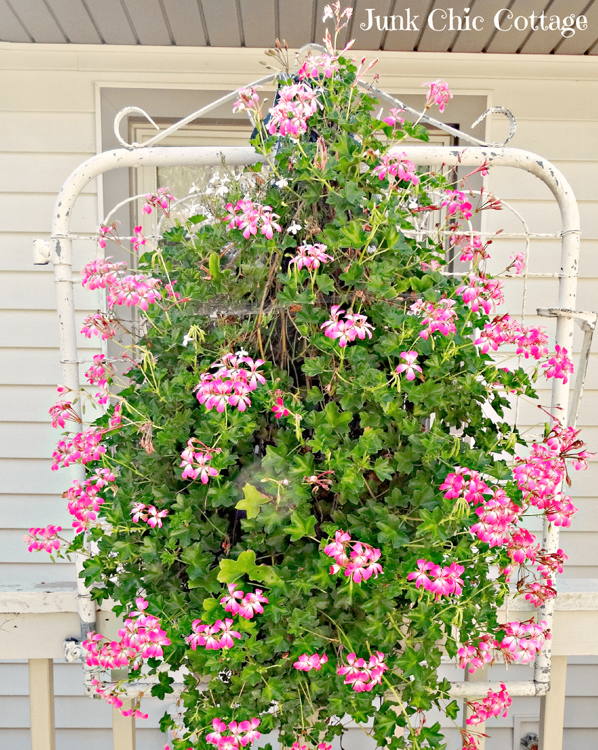 Upcycled Metal Gate for Hanging Flowers