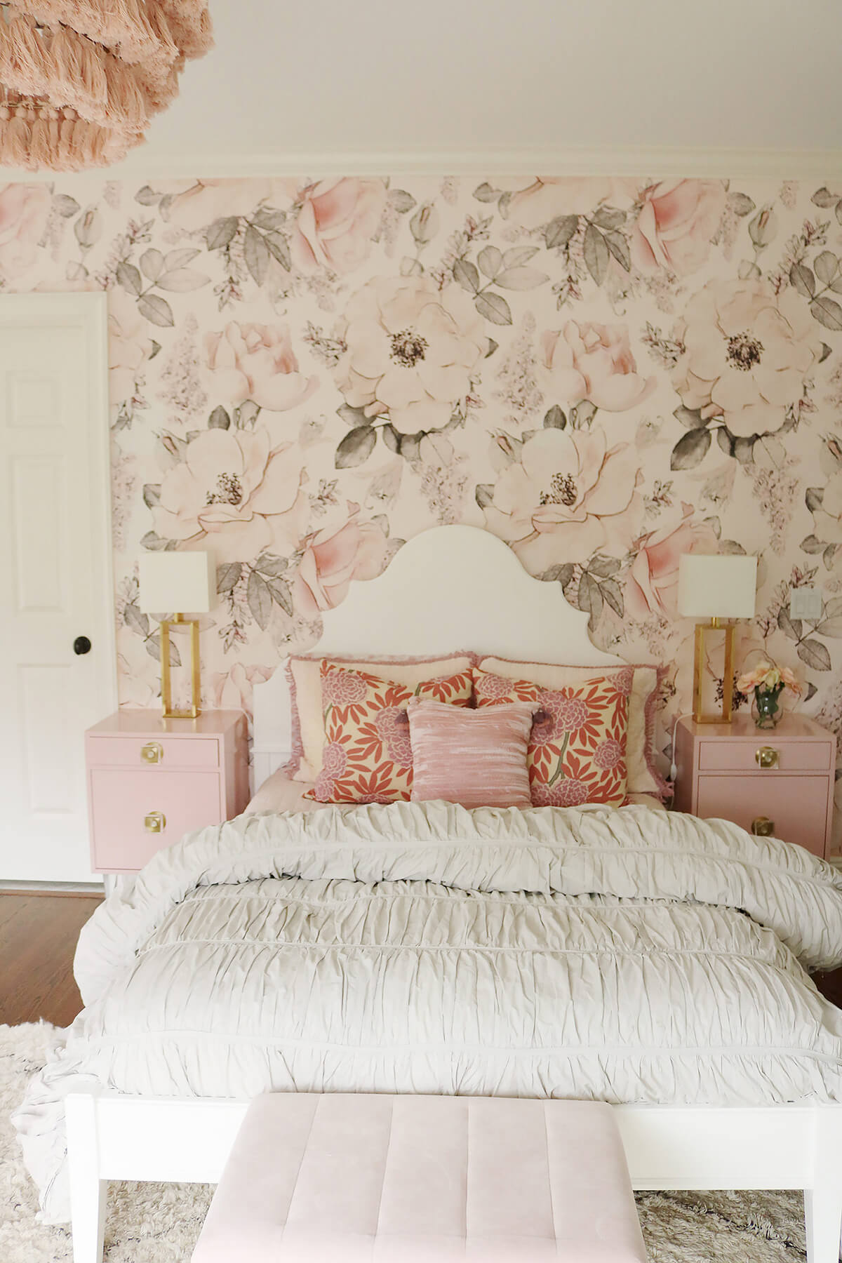 Floral Pastel Boho Themed Bedroom