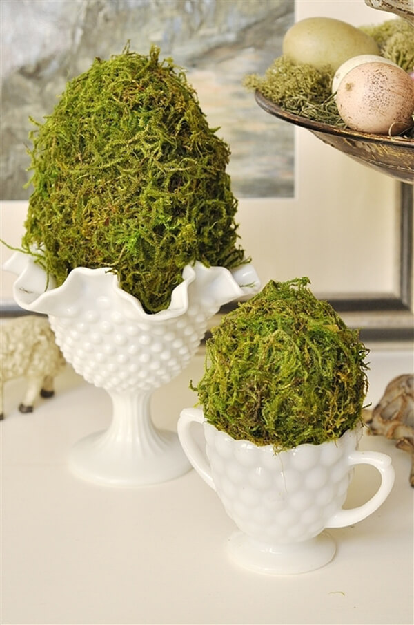 Marvelous Moss Covered Easter Egg Decorations