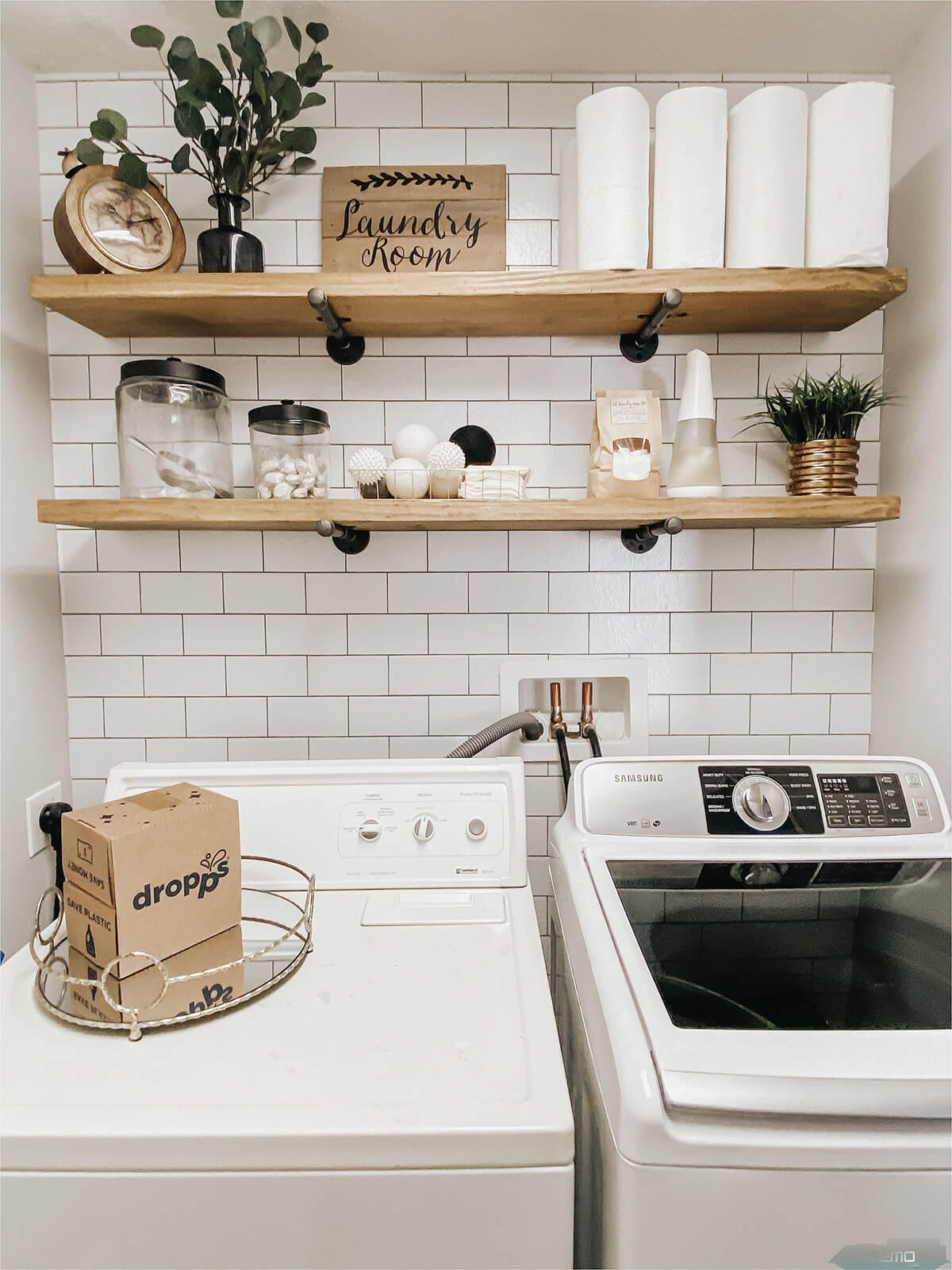 Laundry Room Farmhouse Style  Laundry room makeover Laundry room diy  Rustic laundry rooms