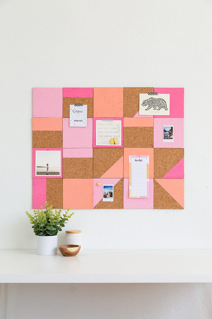 DIY Color Block Cork Board