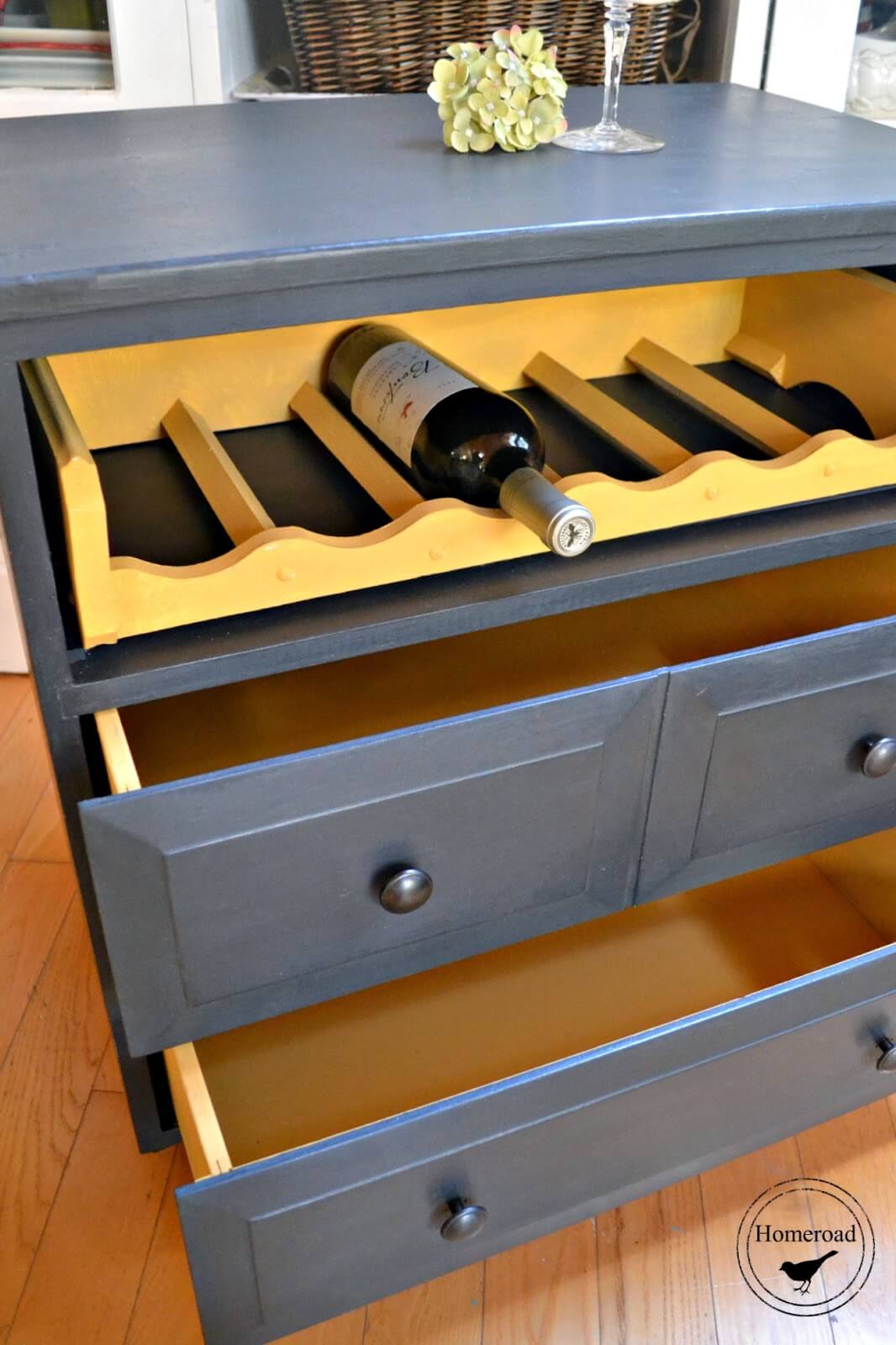 Upcycled Rolling Wine Storage Cart
