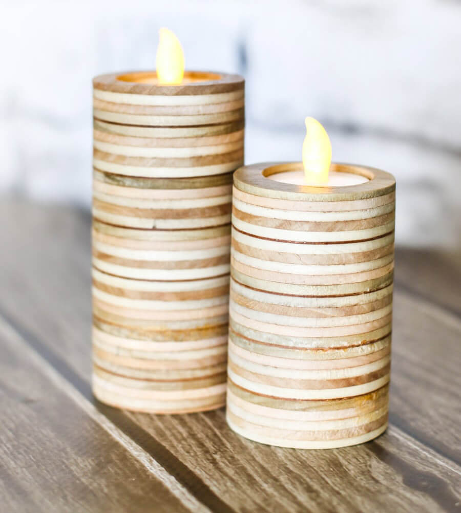 Scandinavian Scrap Wood Candle Holders