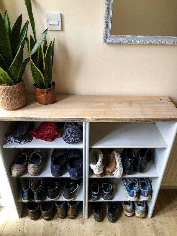 Simple DIY Hallway Shoe Rack