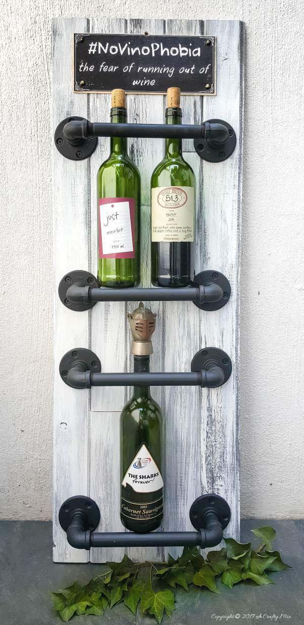 Industrial Chic Wine Rack Storage Idea