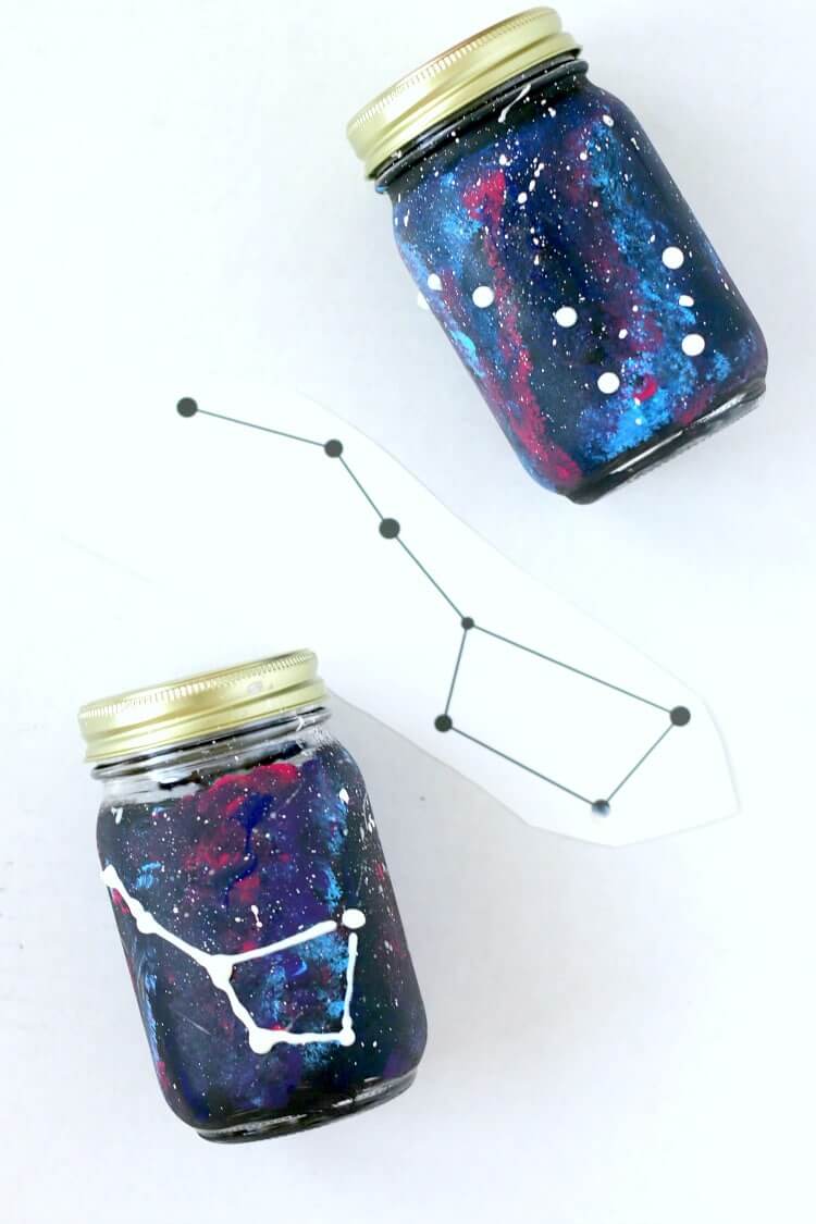 Galaxy Jar Handmade Ideas for Boy's Room