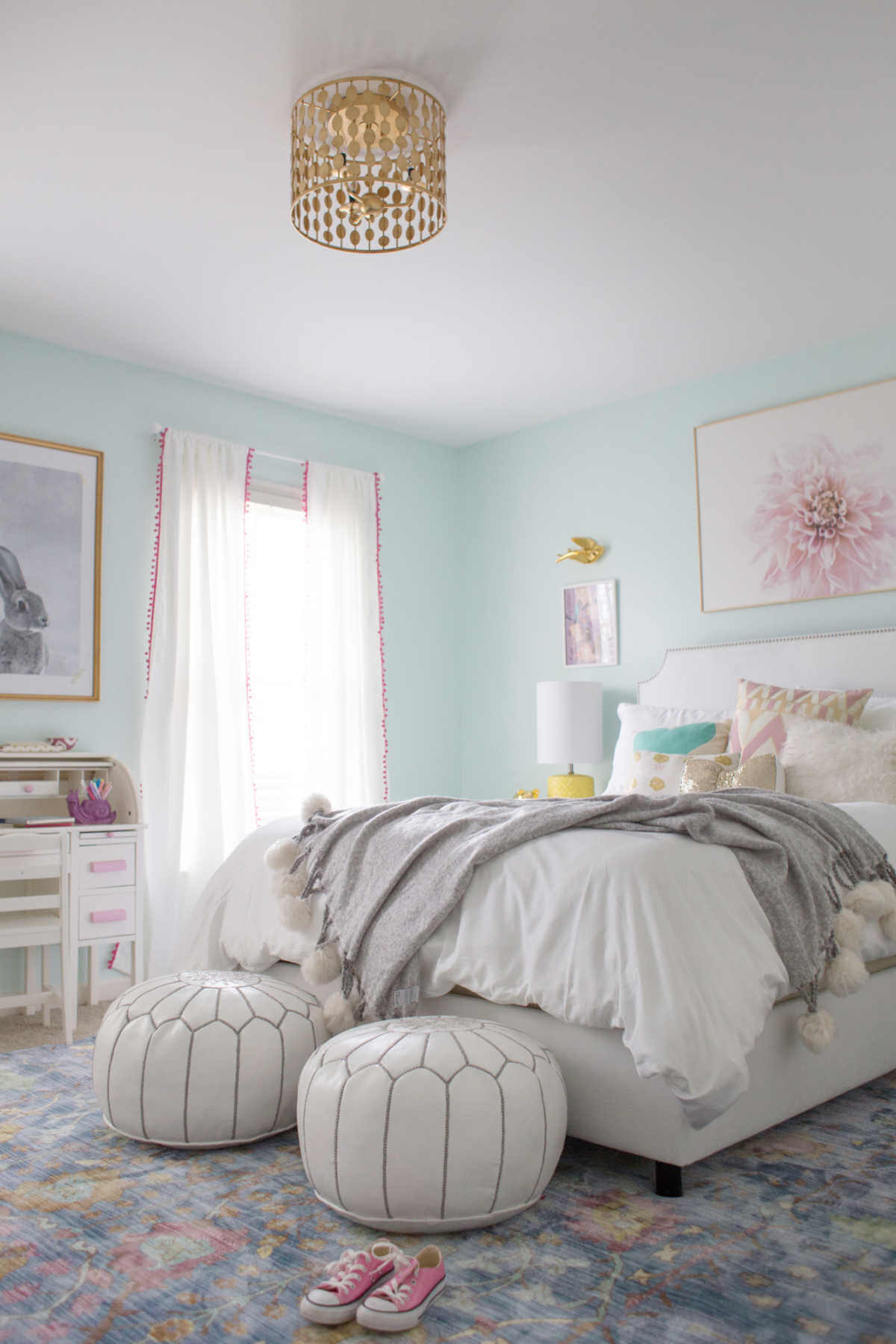Multi-Color Pastel Girl’s Bedroom Idea