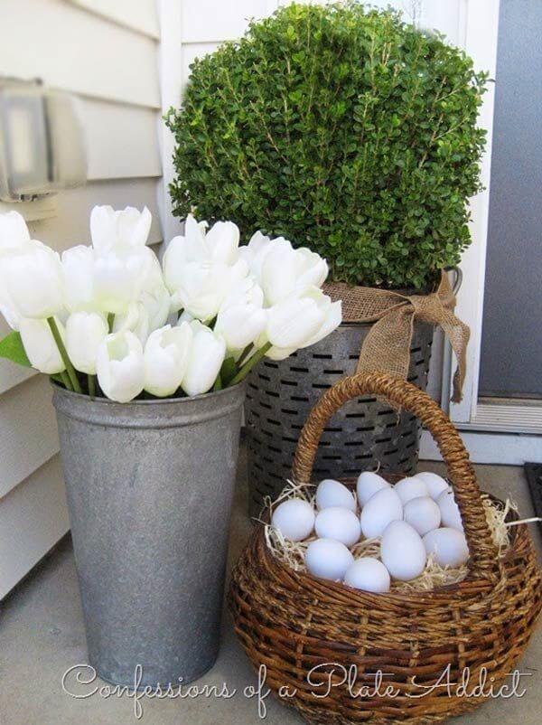 Grouping of 3 Plant and Egg Display