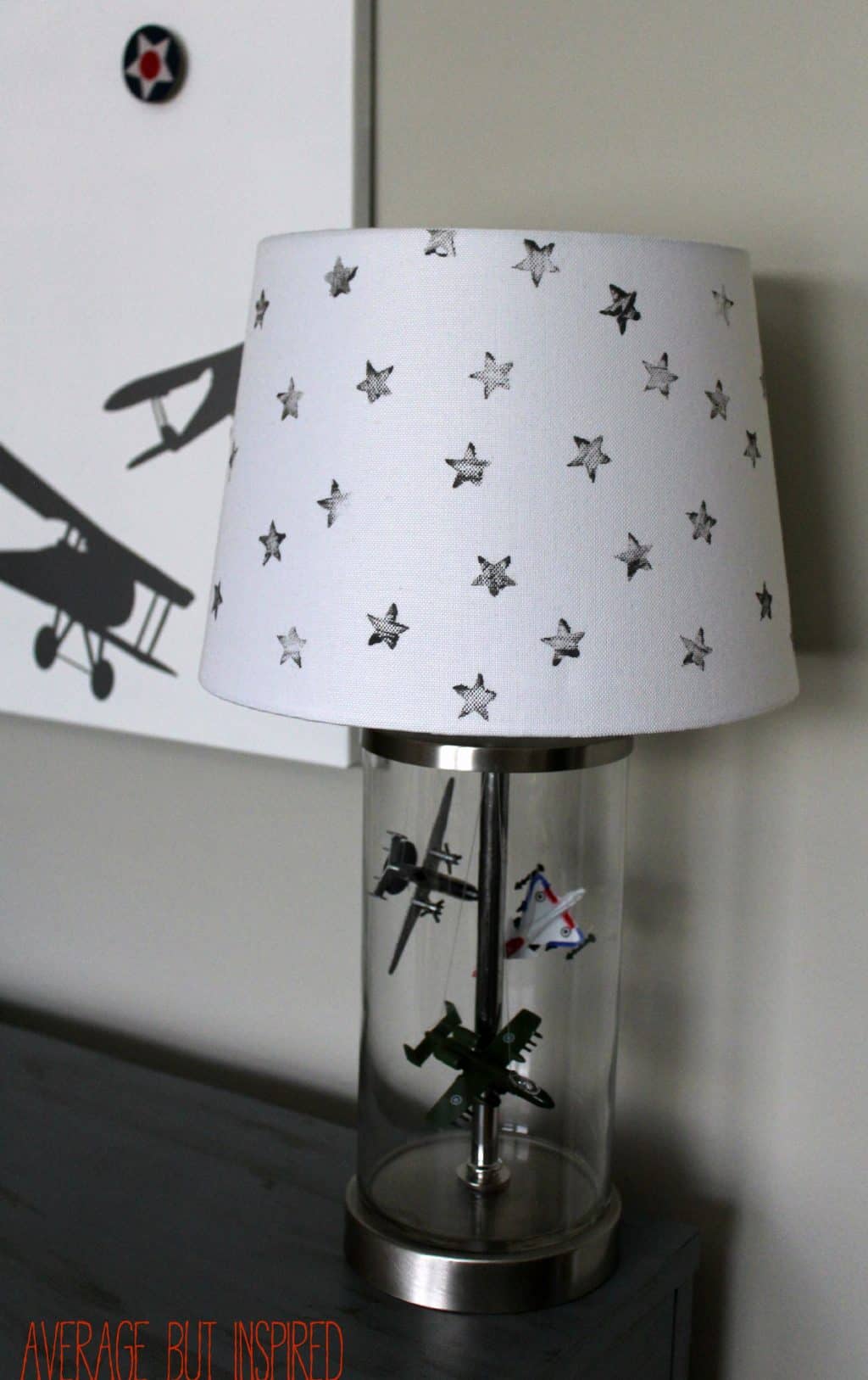 Lamp Filled with Soaring Airplanes