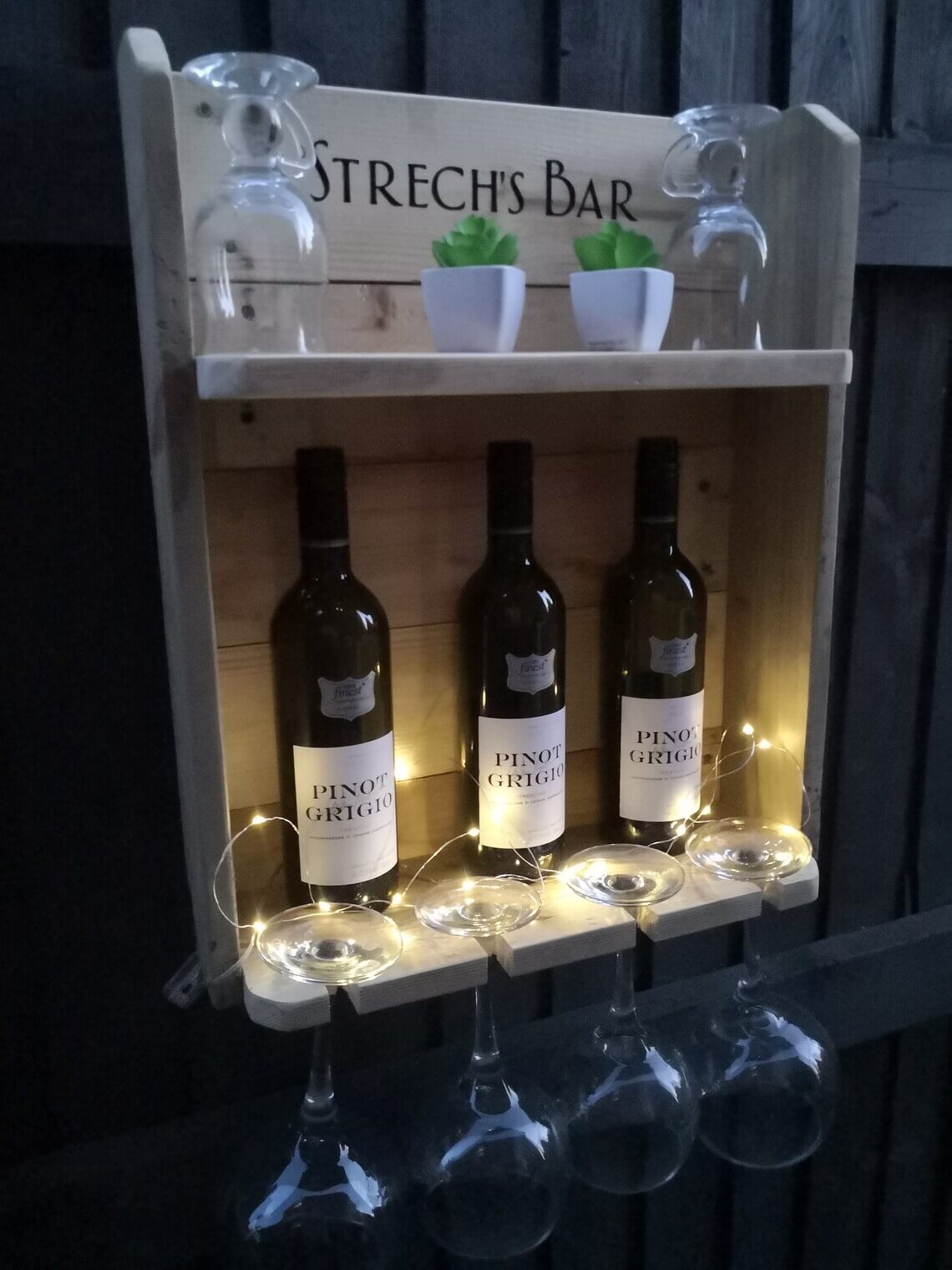 Personalized Rustic Wine Storage Rack