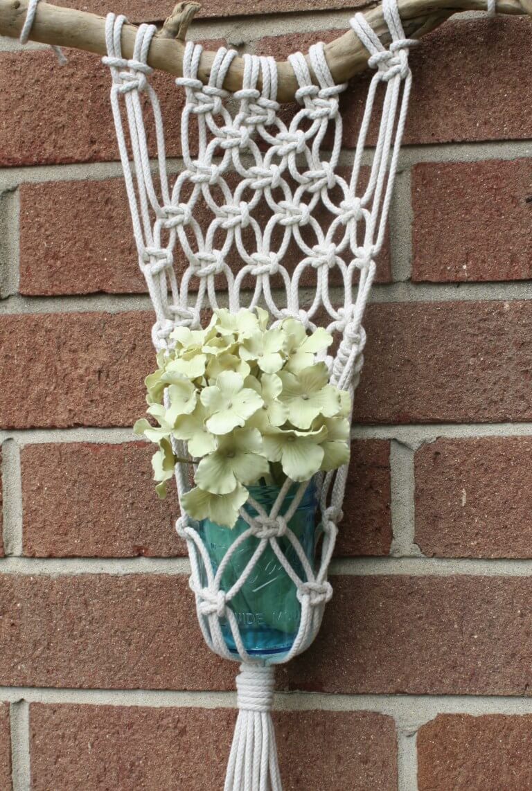 Hanging Macrame Mason Jar Planter