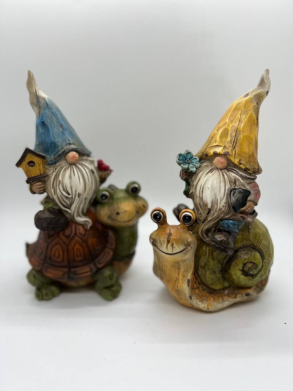 Rustic Painted Fairy Garden Gnomes