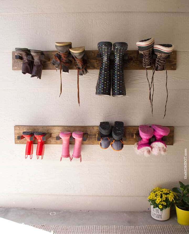 Space-Saving DIY Outdoor Boot Rack