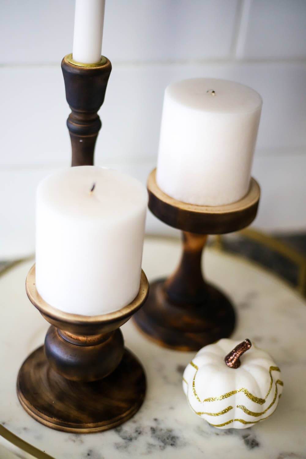 Unique Burned Wood Candle Holders